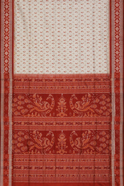 Image of Sambalpuri Silk Off-White Saree