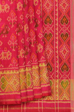 Collection of Rajkot Patola Silk Pink Saree in a gallery layout