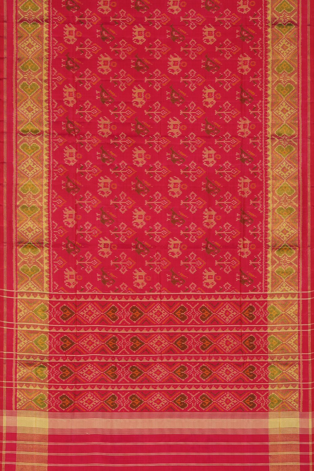 Collection of Rajkot Patola Silk Pink Saree in a gallery layout