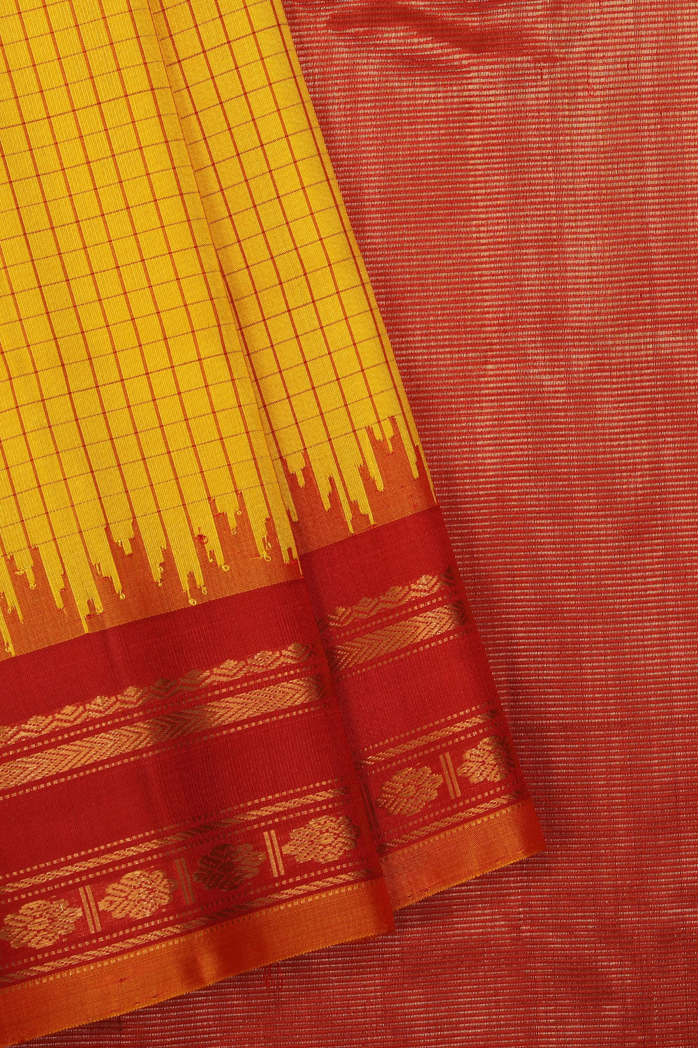 Gadwal Silk Yellow Saree