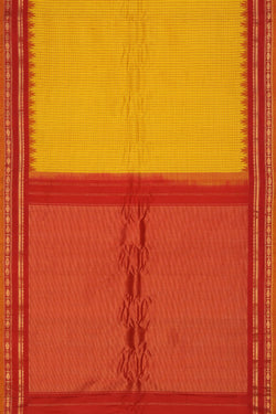 Image of Gadwal Silk Yellow Saree