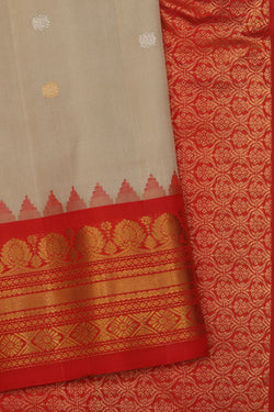 Image of Gadwal Silk Beige Saree