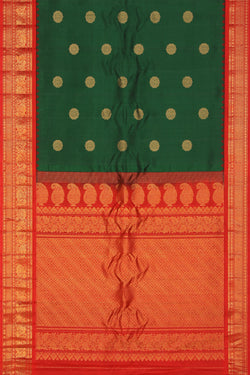 Image of Gadwal Silk Green Saree