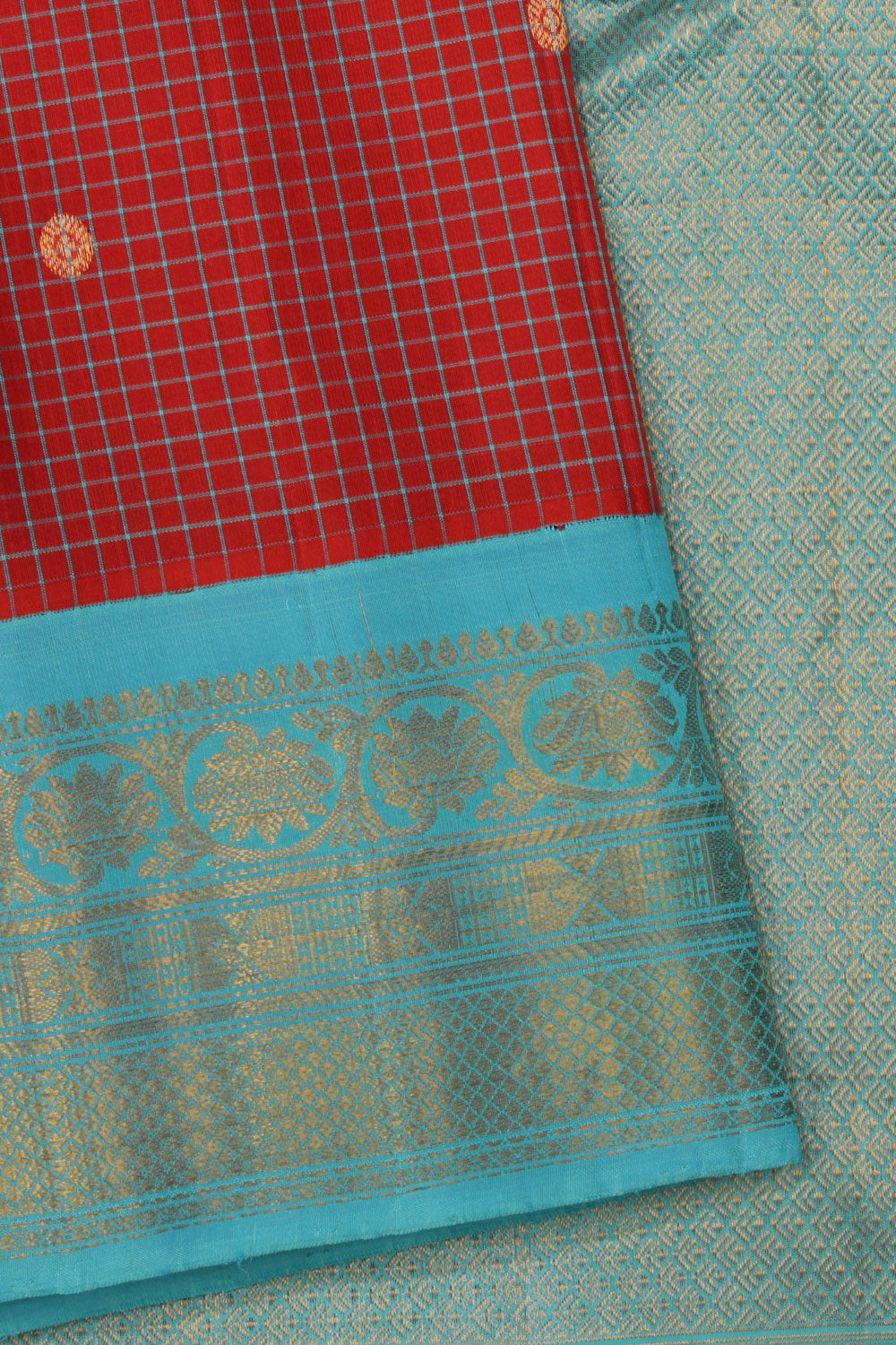 Gadwal Silk Red Saree