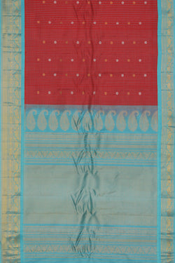 Image of Gadwal Silk Red Saree