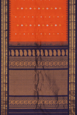 Image of Gadwal Silk Orange Saree