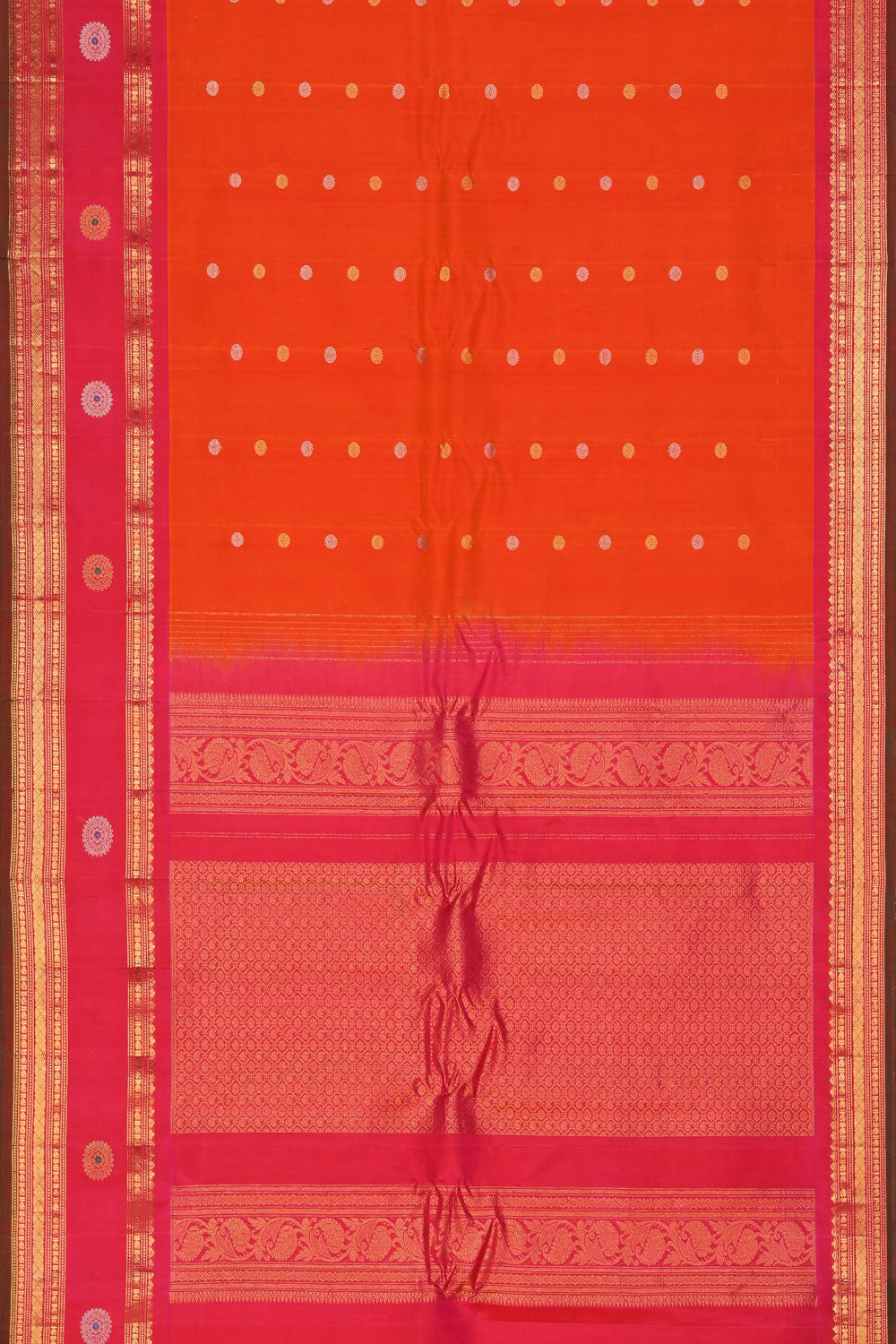 Gadwal Silk Orange Saree