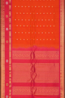 Image of Gadwal Silk Orange Saree