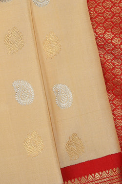 Image of Gadwal Silk Beige Saree