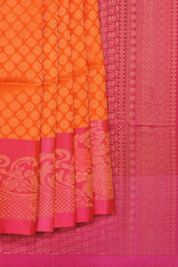 Collection of Simple Yet Elegant Orange Saree in a gallery layout