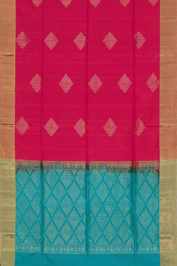 Collection of South Silk Fuchsia-Pink Saree in a gallery layout