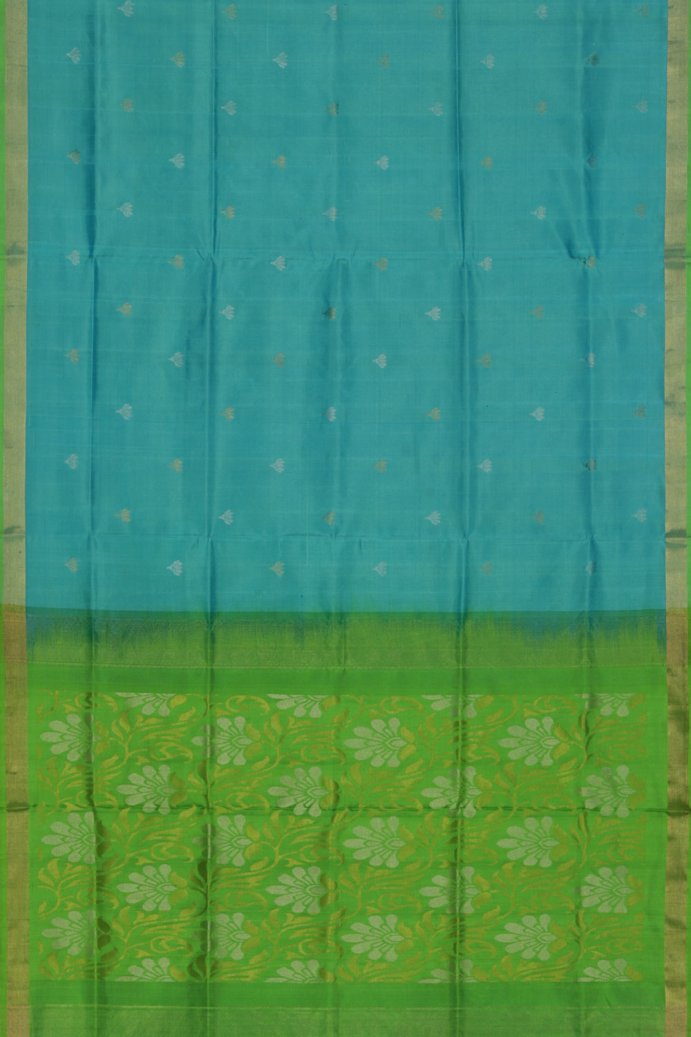 Collection of Uppada Silk Sea Blue Saree in a gallery layout