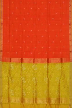 Image of Uppada Silk Coral Orange Saree