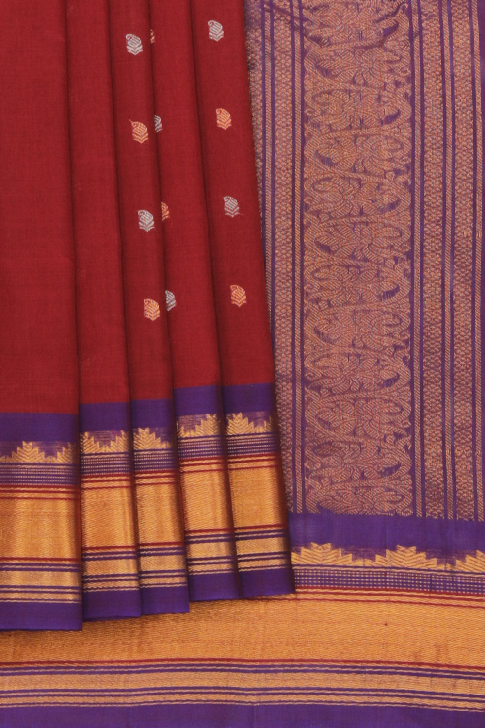 Collection of Gadwal Red Saree in a gallery layout