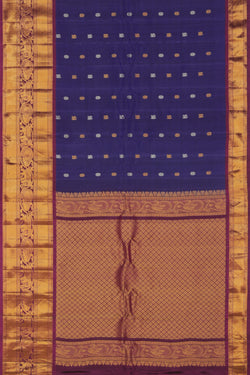 Image of Gadwal Indigo Blue Saree