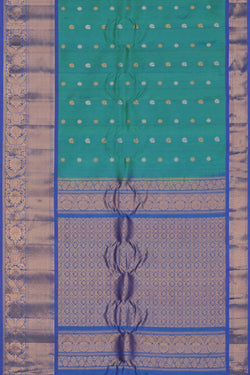 Image of Gadwal Sea Green Saree