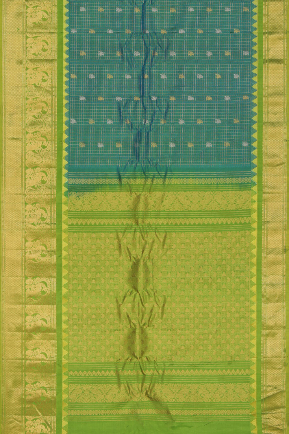 Gadwal Sea Green Saree