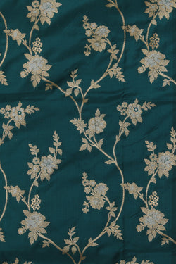 Image of Banarasi Silk Teal Blue Saree