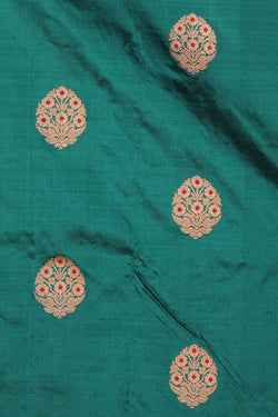 Collection of Banarasi Silk Teal Green Saree in a gallery layout