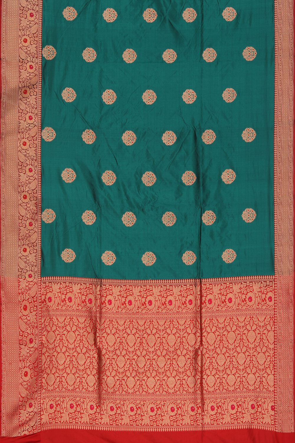 Collection of Banarasi Silk Teal Green Saree in a gallery layout