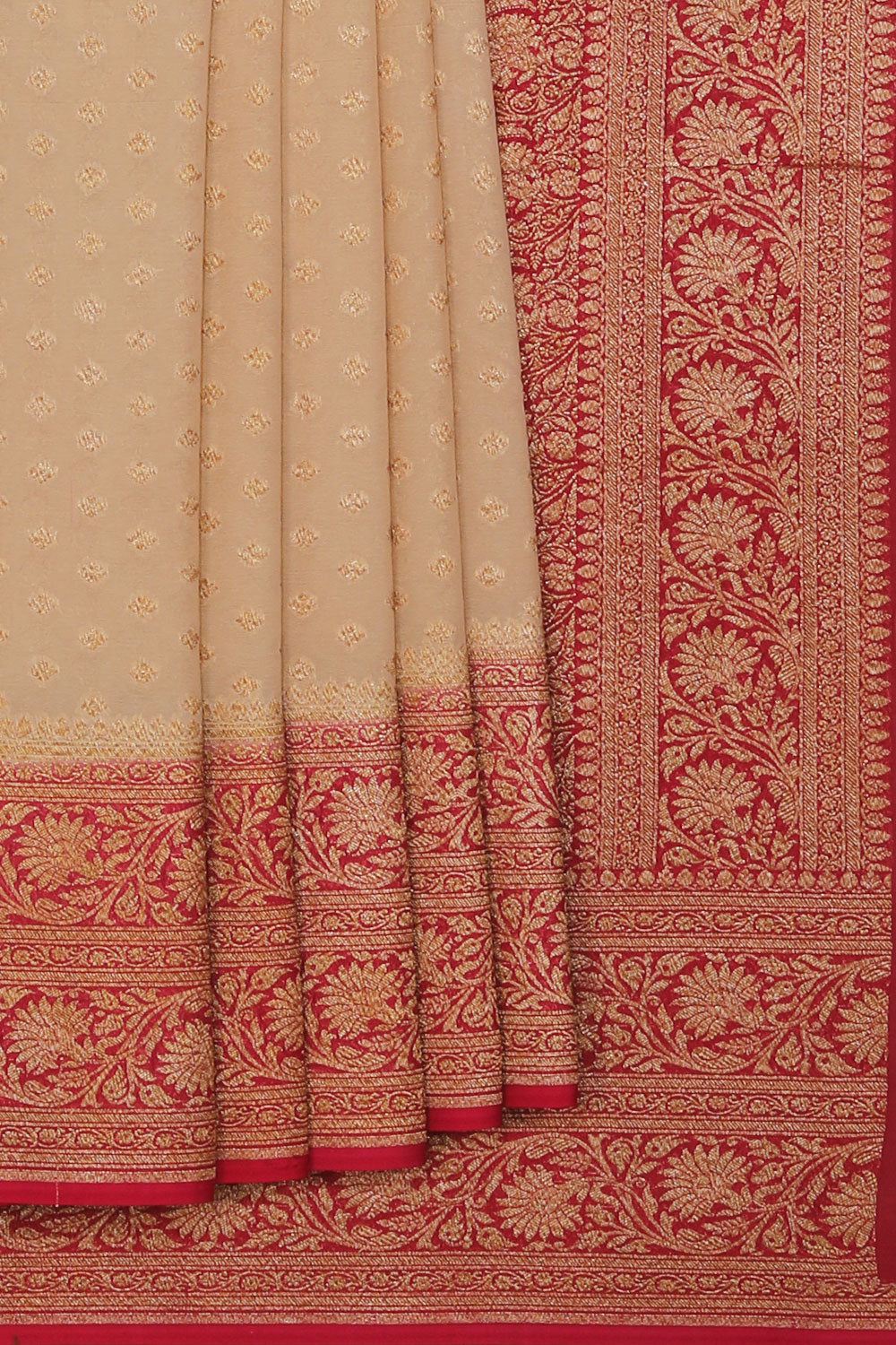 Collection of Banarasi Chiffon Beige Saree in a gallery layout