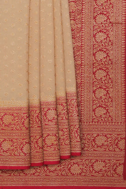 Image of Banarasi Chiffon Beige Saree