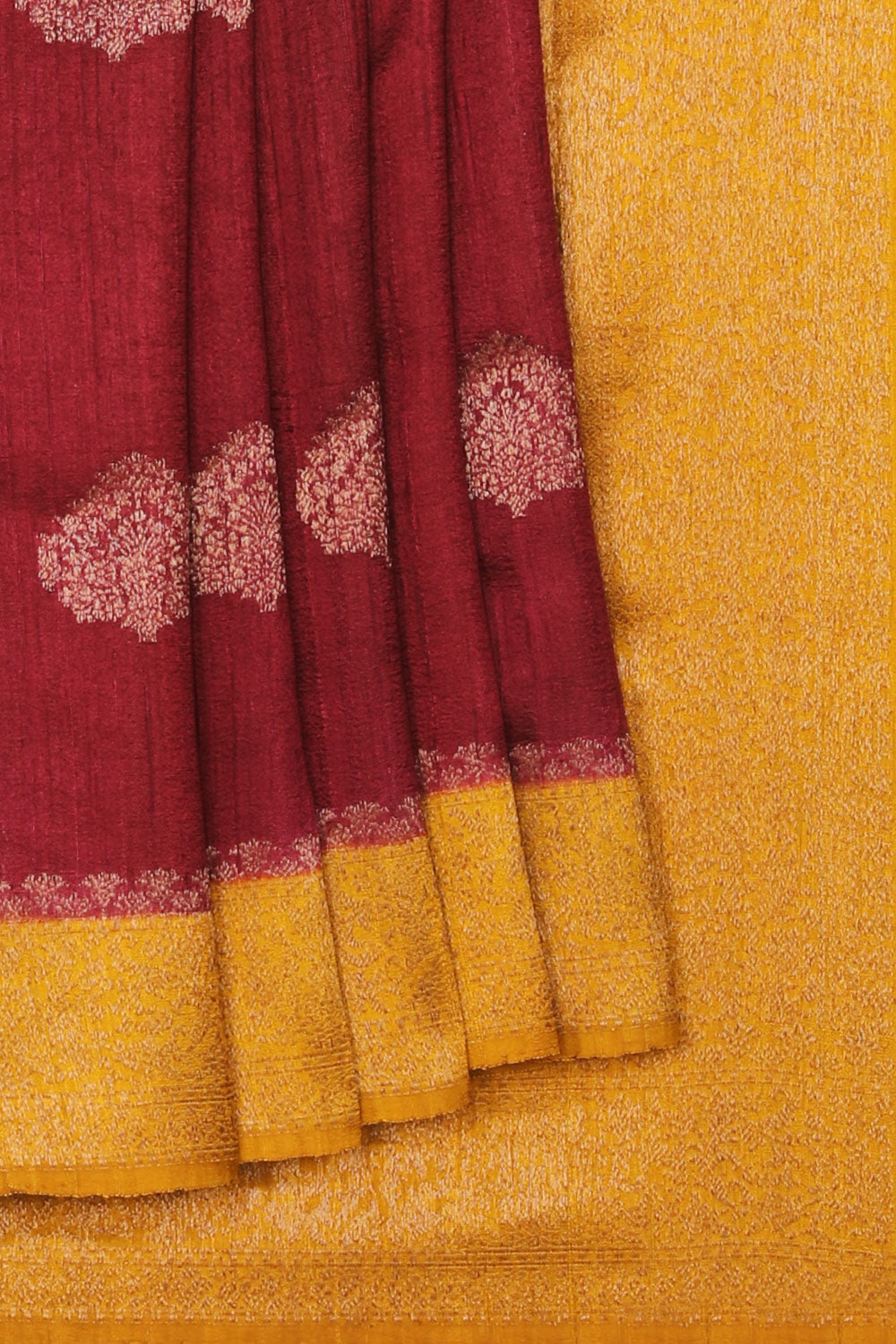 Collection of Banarasi Dupion Silk Maroon Saree in a gallery layout