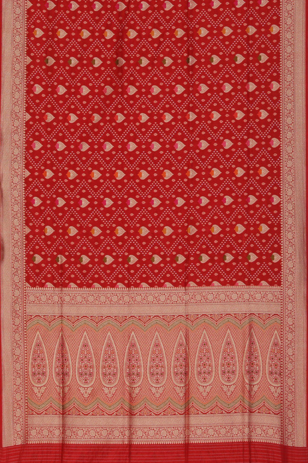 Image of Banarasi Silk Red Saree