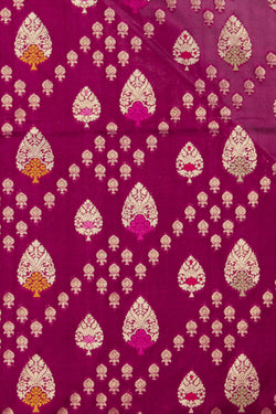 Collection of Banarasi Silk Plum-Pink Saree in a gallery layout