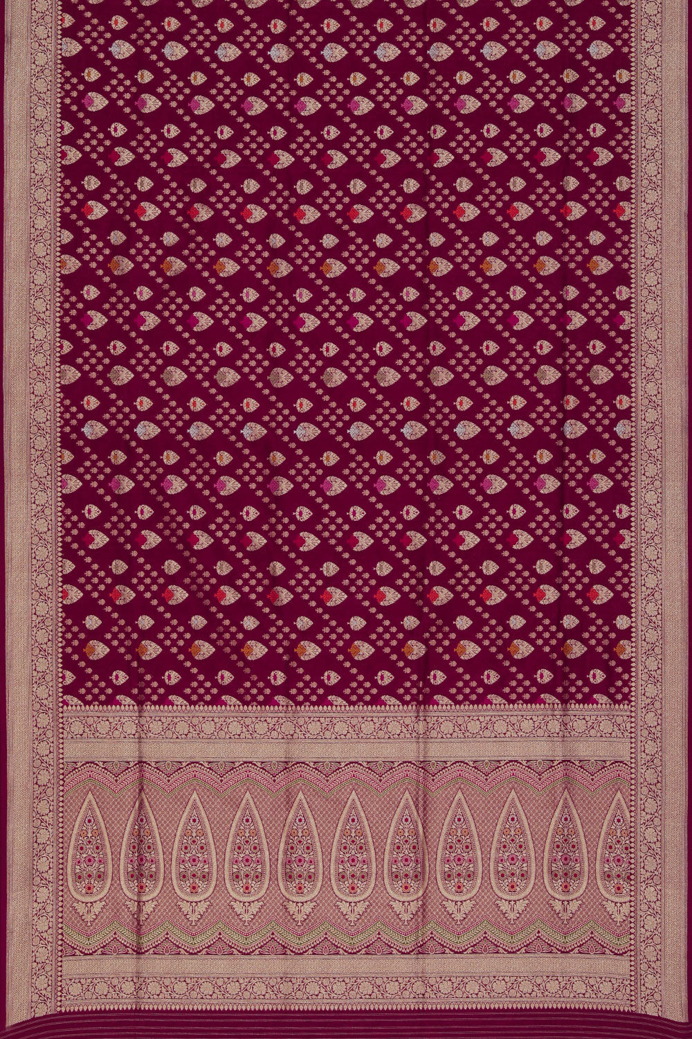 Collection of Banarasi Silk Plum-Pink Saree in a gallery layout