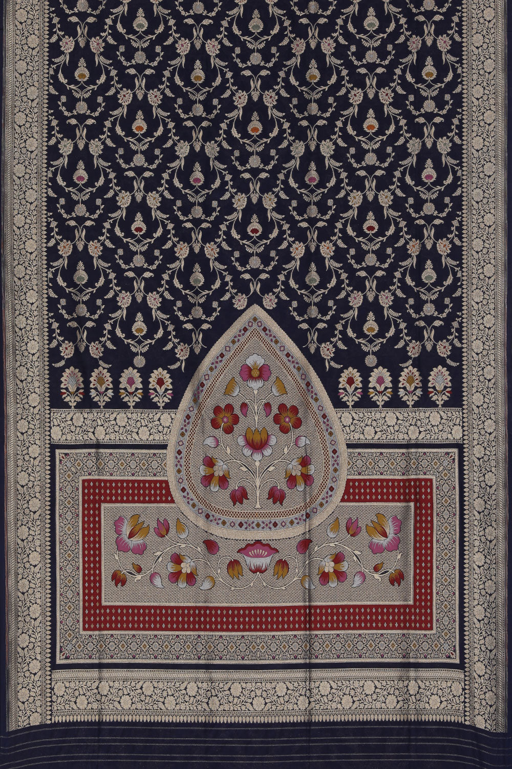 Image of Banarasi Silk Navy Blue Saree