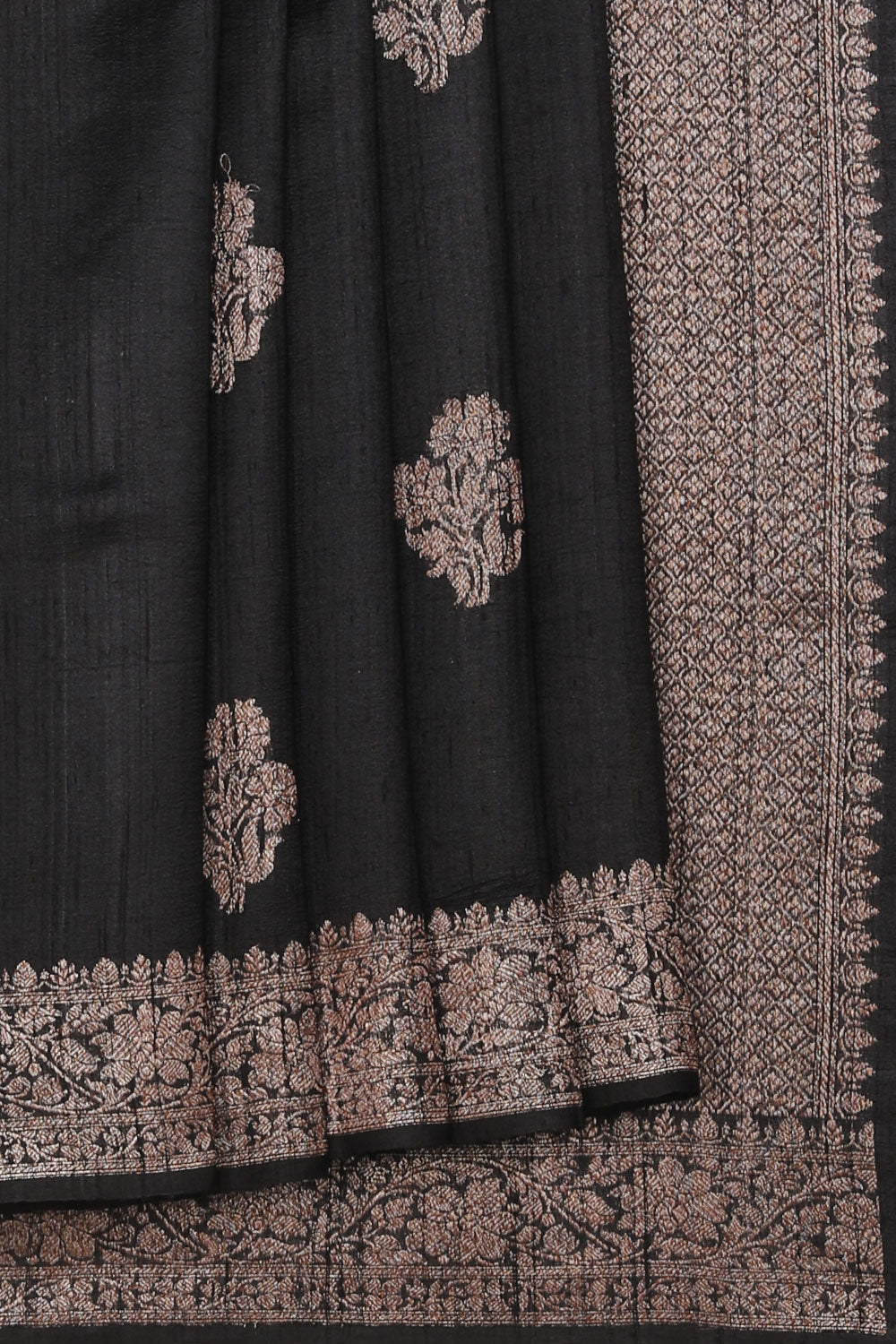 Collection of Banarasi Dupion Silk Black Saree in a gallery layout