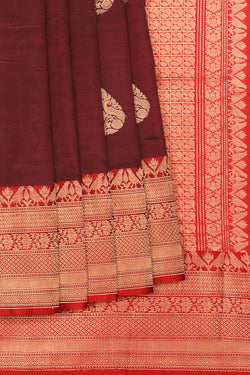 Image of Banarasi Silk Maroon Saree