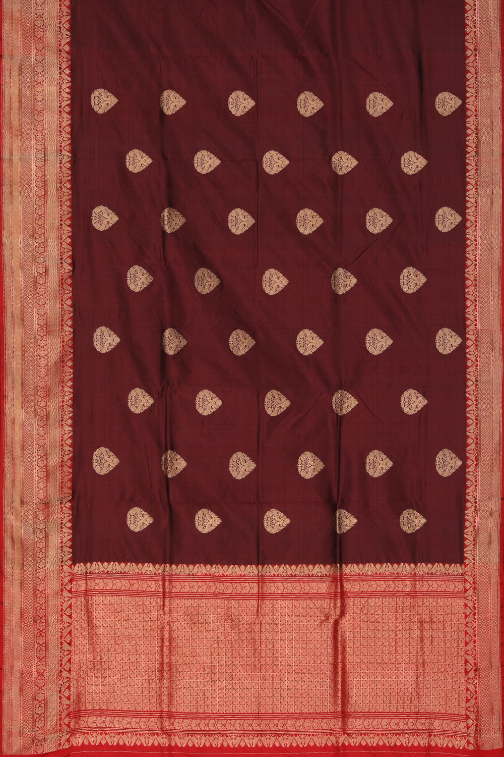 Collection of Banarasi Silk Maroon Saree in a gallery layout