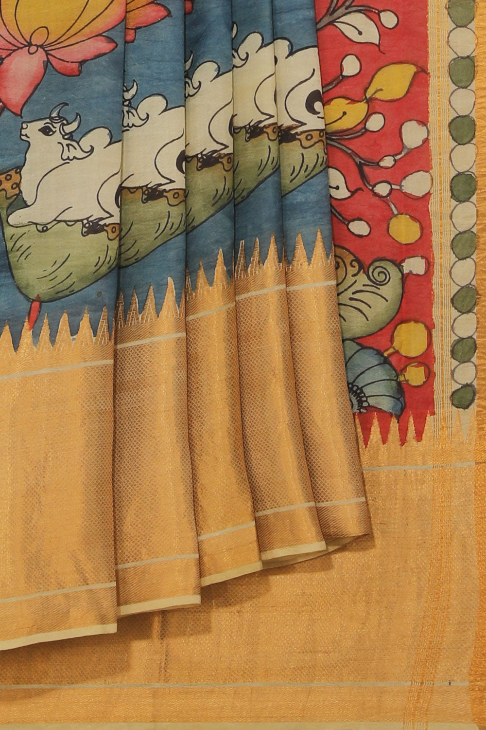 Collection of Pichwai Painting Saree in a gallery layout