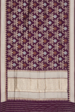 Collection of Banarasi Silk Violet Saree in a gallery layout