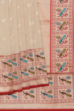 Collection of Banarasi Silk Ivory Cream Saree in a gallery layout