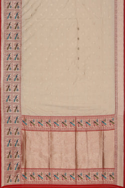 Collection of Banarasi Silk Ivory Cream Saree in a gallery layout