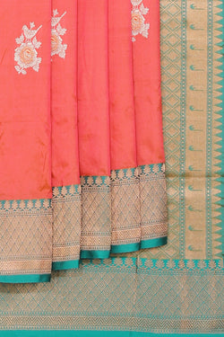 Collection of Banarasi Silk Fuchsia-Pink Saree in a gallery layout