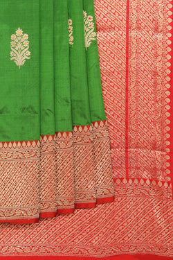 Collection of Banarasi Silk Green Saree in a gallery layout