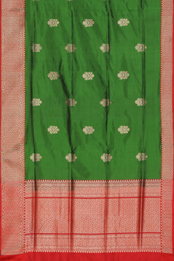 Collection of Banarasi Silk Green Saree in a gallery layout