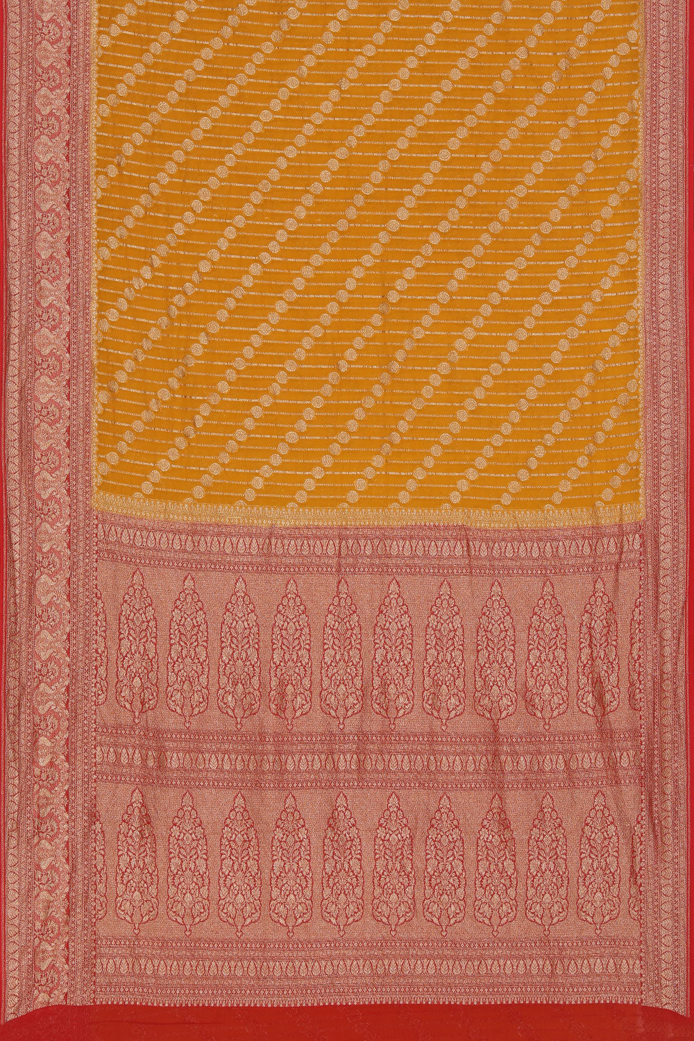 Collection of Banarasi Georgette Mustard Saree in a gallery layout