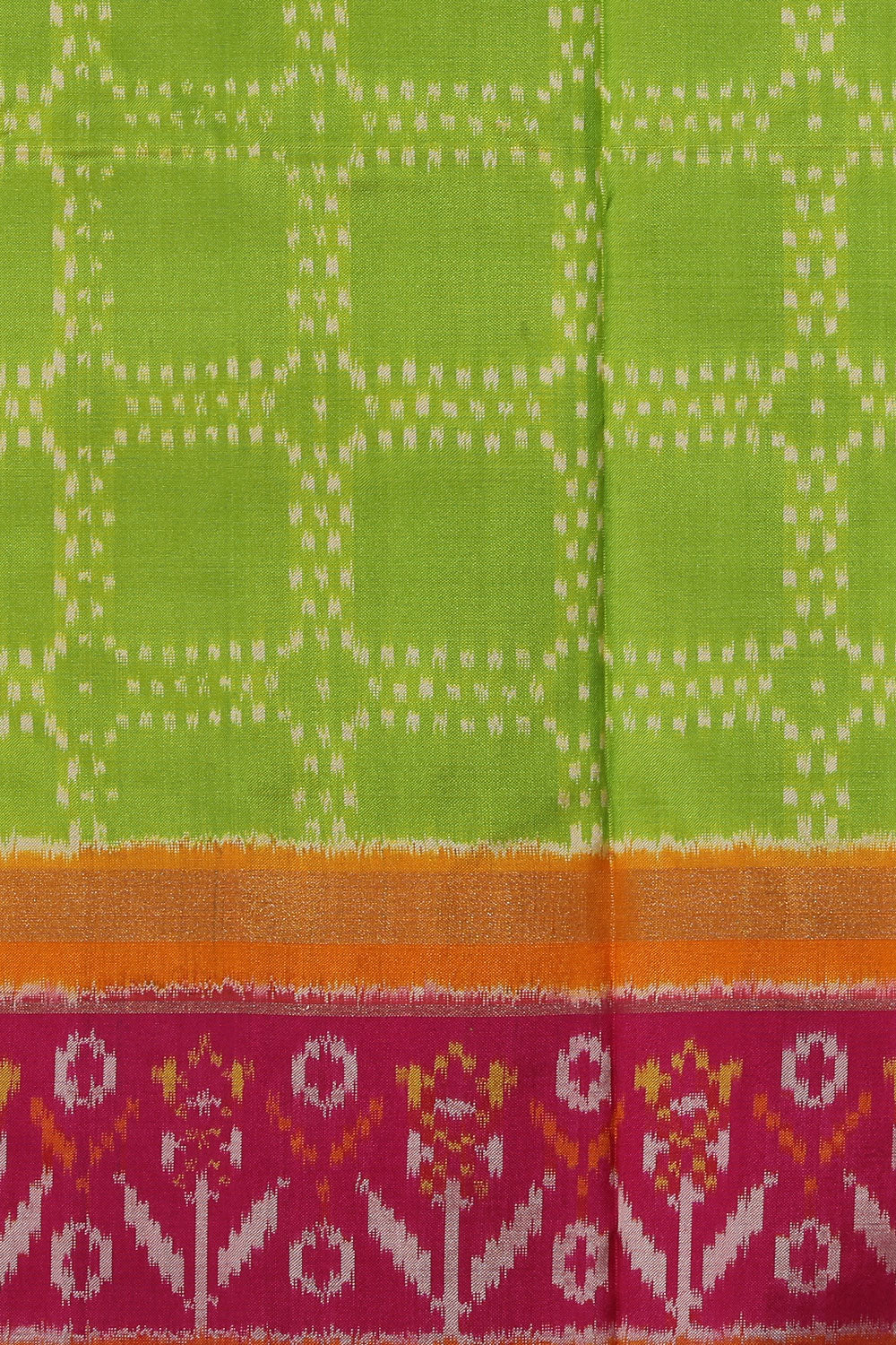 Pochampally Silk Ikat Spring Green Saree