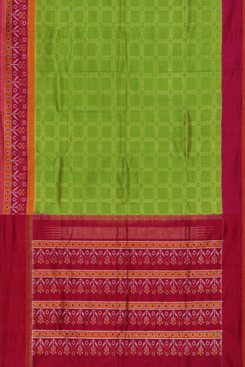 Pochampally Silk Ikat Spring Green Saree