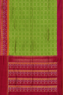 Image of Pochampally Silk Ikat Spring Green Saree