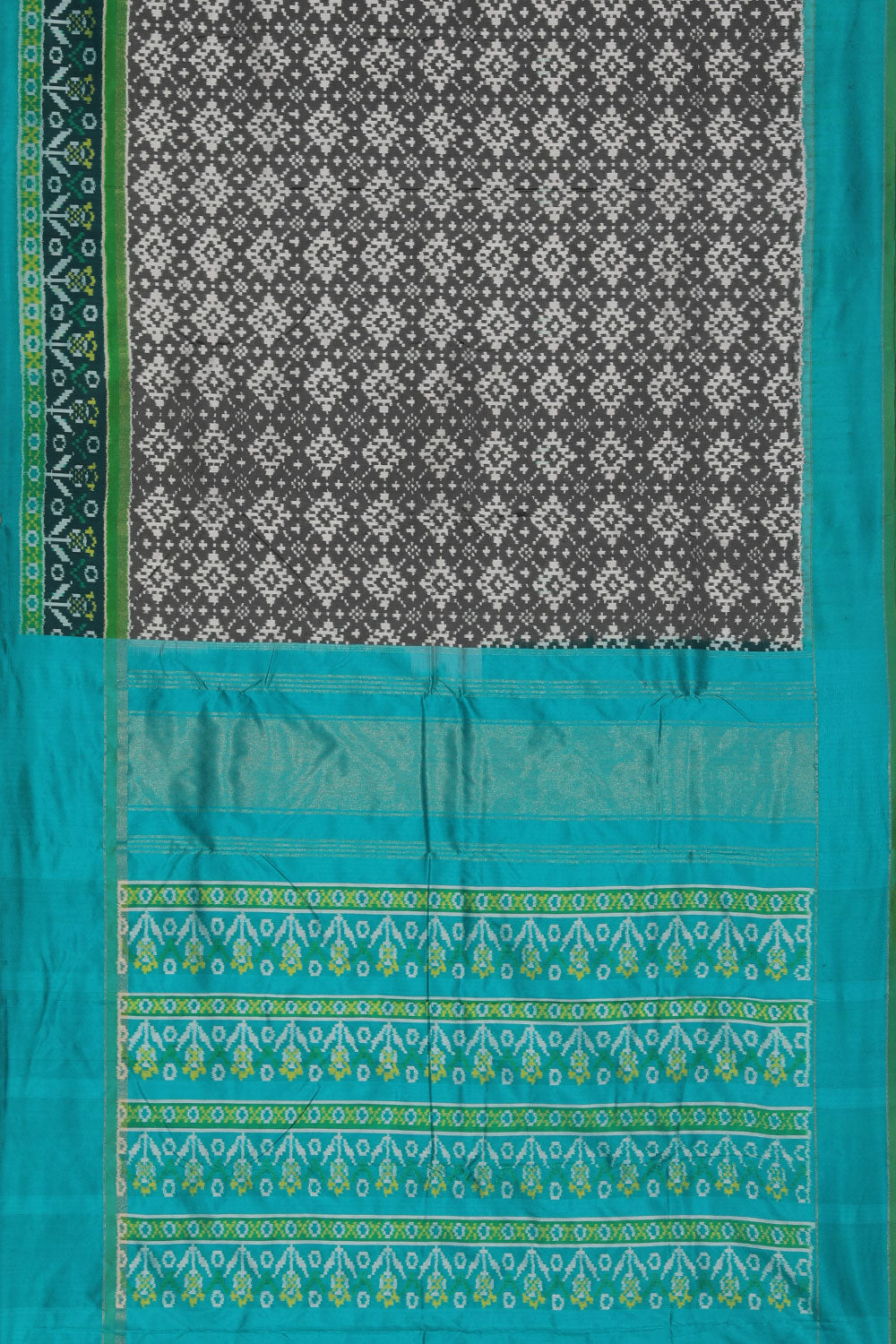 Pochampally Silk Ikat Grey Saree