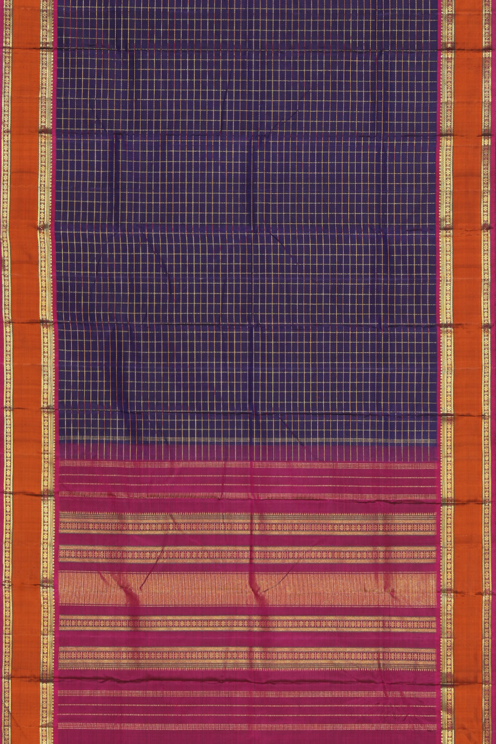 Collection of Arani Silk Purple Saree in a gallery layout