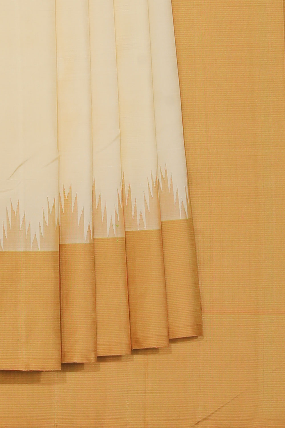 Collection of Arani Silk Cream Saree in a gallery layout