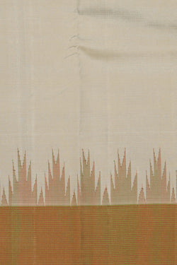 Collection of Arani Silk Cream Saree in a gallery layout