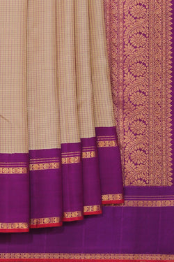 Collection of Arani Silk Beige Saree in a gallery layout